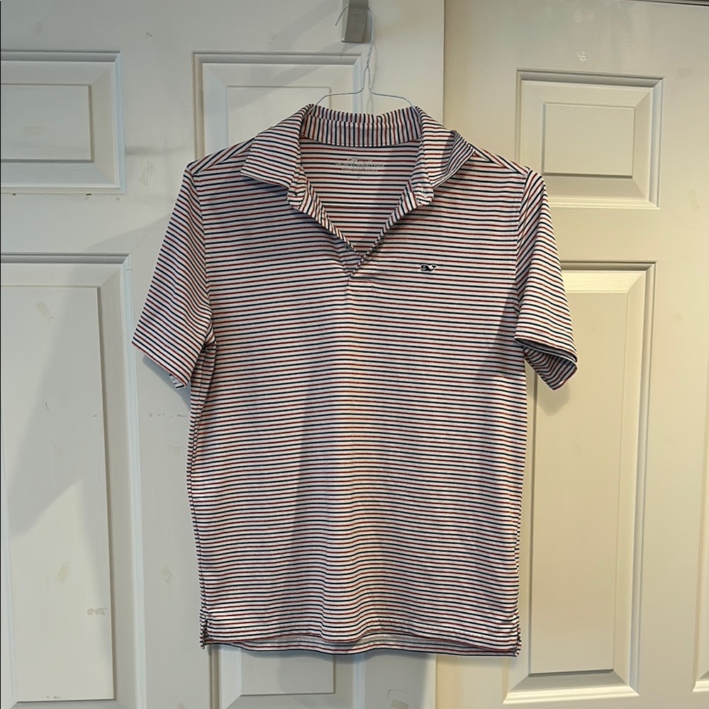 Vineyard Vines Red, White, & Blue striped Polo Shirt
